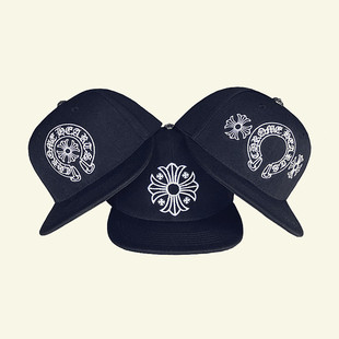 新品 潮男嘻哈帽十字架黑白棒球帽休闲百搭情侣鸭舌帽CH刺绣帽 韩版