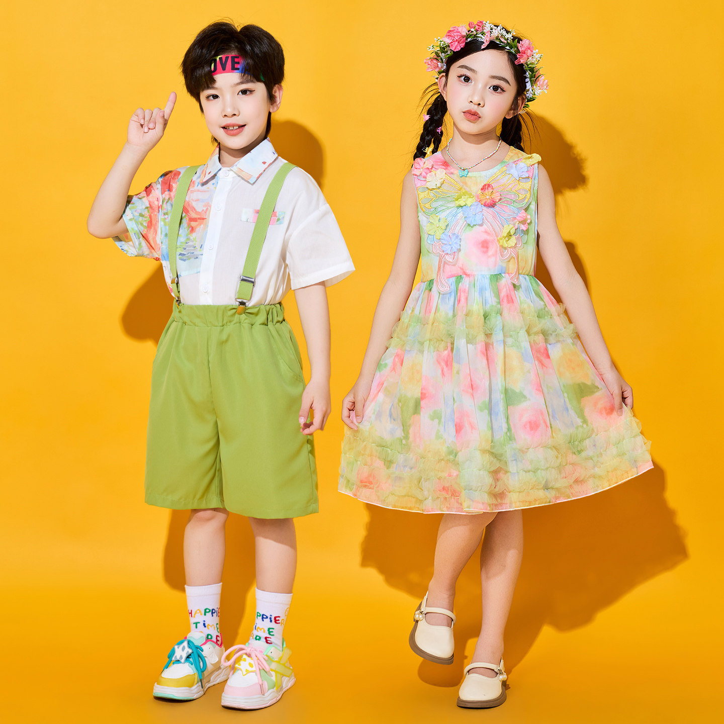 六一儿童演出服小学生诗歌朗诵男女合唱表演服幼儿园蓬蓬裙舞蹈服