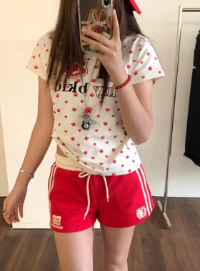 美式复古黑色辣妹短裤女夏季2025新款高腰显瘦宽松阔腿休闲热裤子