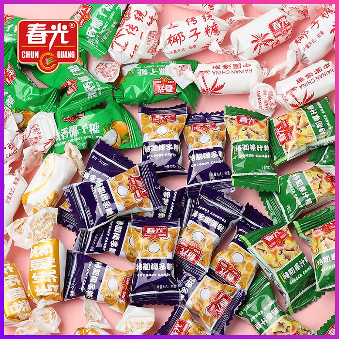 春光食品 海南特产 糖果 东郊椰林 特制椰子糖1500g 散装 椰子味