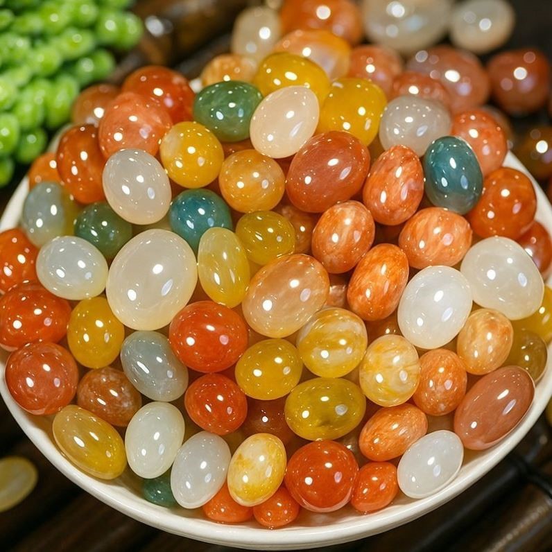 南京雨花石五彩天然石鹅卵石鱼缸造景石头水培石子养花彩色玛瑙石