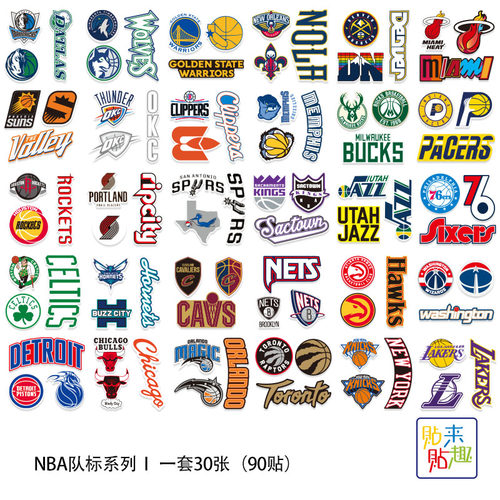 NBA篮球队队徽标志贴纸