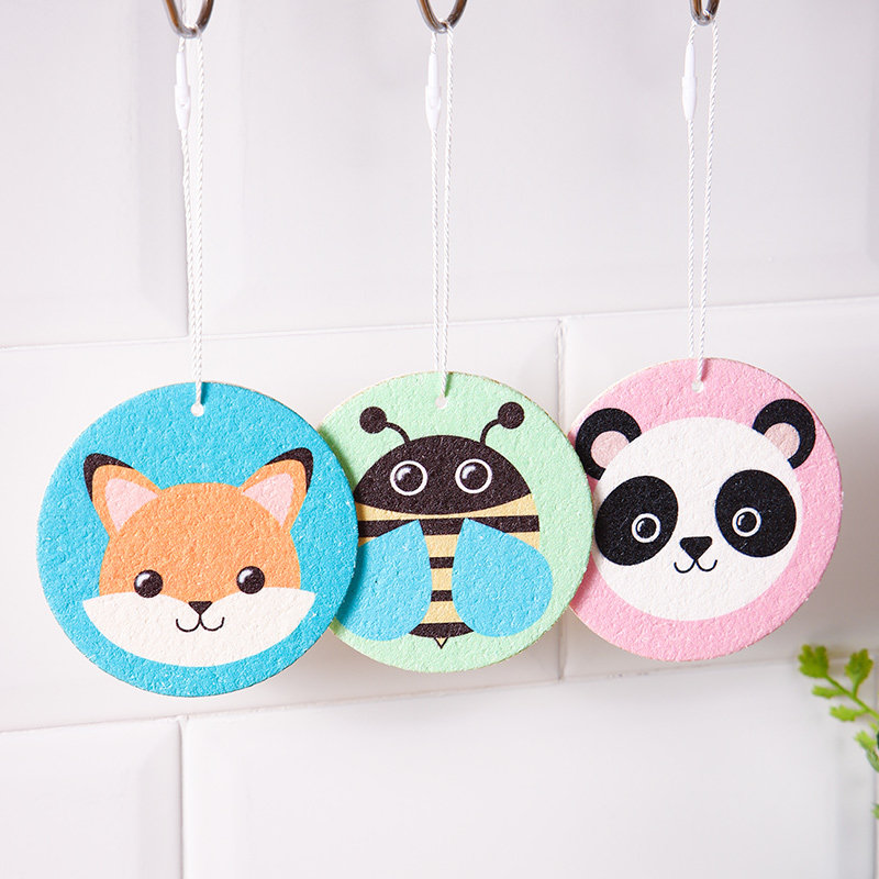 木浆棉海绵擦天然压缩刷碗抹布洗锅百洁布清洁神器卡通神奇洗碗布