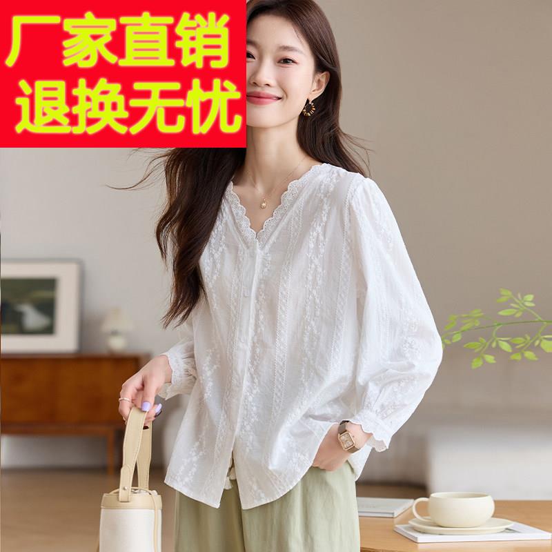 白色衬衫女2025新款春季今年流行的漂亮小衫夏季洋气高端气质上衣
