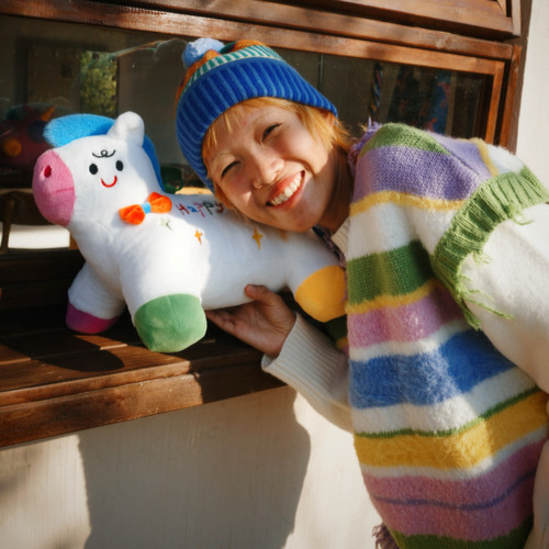 uodycoco新款针织马甲彩色条纹