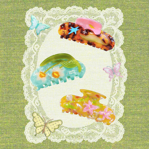 UODYCOCO醋酸花朵鲨鱼夹轻奢