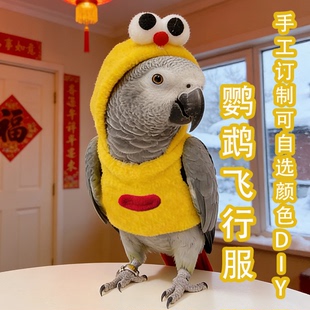 灰鹦鹉飞行服宠物小鸟衣服冬季保暖手工搞笑小鸡外出遛鸟专用卫衣