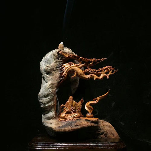 崖柏山水摆件倒流香原木雕刻根雕