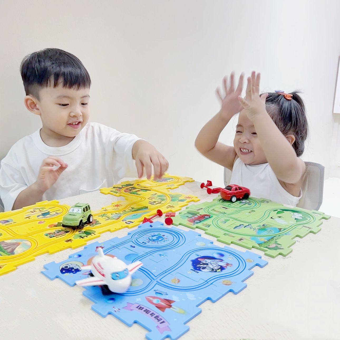 儿童轨道车DIY拼图玩具益智自动轨道汽车玩具电动汽车拼图轨道车,玩具/童车/益智/积木/模型,儿童桌面游戏类,淘宝优惠券,粉丝福利购,淘宝优惠卷