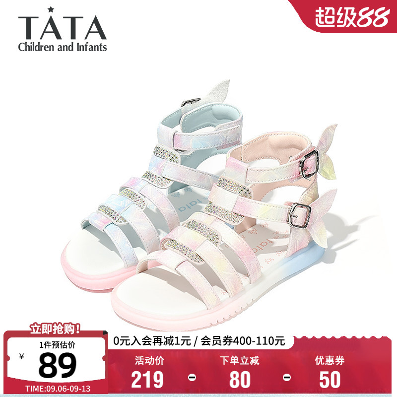 TATA他她女童夏季罗马凉鞋图片