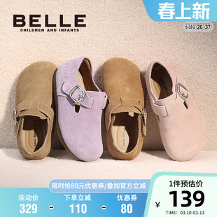 百丽童鞋时尚百搭勃肯鞋女童小女孩公主皮鞋春季舒适轻便宝宝单鞋