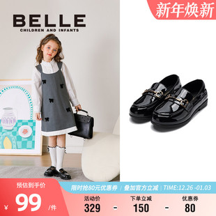 新款 女孩乐福鞋 儿童时尚 百丽童鞋 宝宝皮鞋 2025秋季 单鞋 女童黑皮鞋