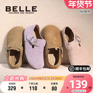 百丽童鞋时尚百搭勃肯鞋女童小女孩公主皮鞋春季舒适轻便宝宝单鞋