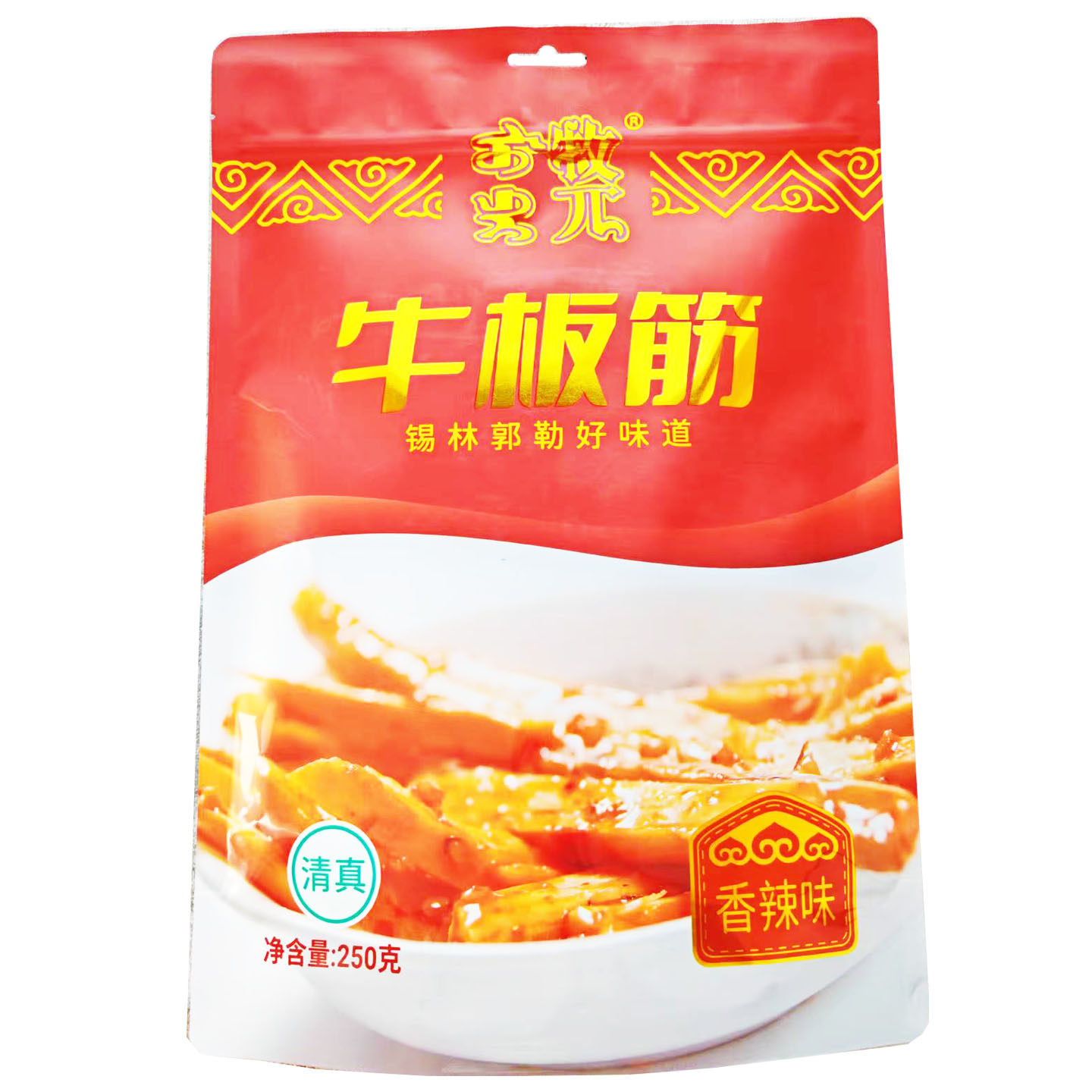 内蒙古特产锡林郭勒牧&pi;清真牛板筋孜然味香辣味独立包装250g