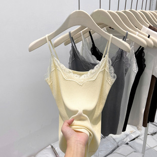 蕾丝无袖修身吊带背心女  Lace V-neck sleeveless camisole vest