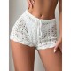 女 hot beach Woven shorts vacation and 透视短裤 pants 性感修身