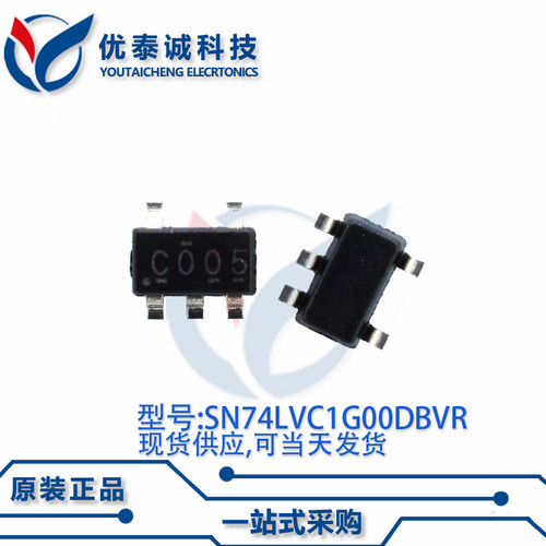 逻辑芯片SN74LVC1G00DBVR SN74LVC1G00 丝印:C00* SOT-23-5