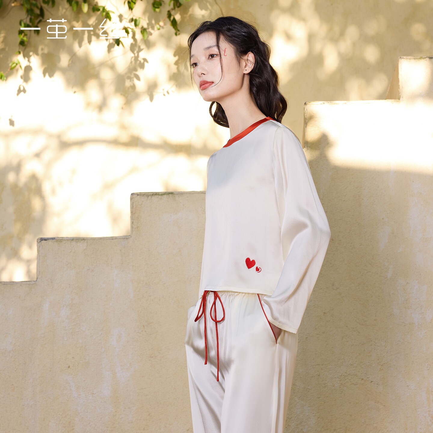 爱心刺绣』一茧一丝真丝睡衣女高级感桑蚕丝家居服可外穿2026新款