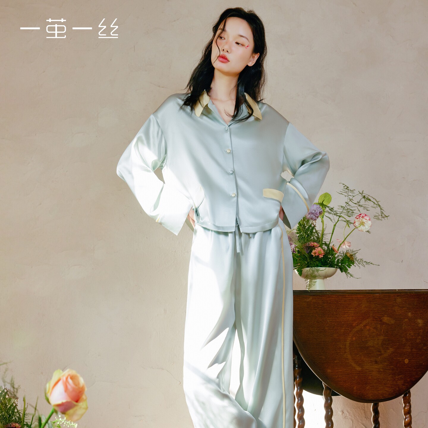 礼物推荐』一茧一丝真丝睡衣长袖套装桑蚕丝家居服可外穿2026新款