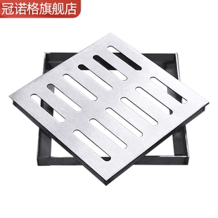 304不锈钢水篦子隐形排水沟盖板窨井盖方形装饰雨污水盖