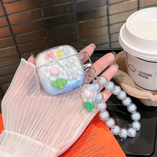 华为小清新立体花朵蝴蝶结耳机套