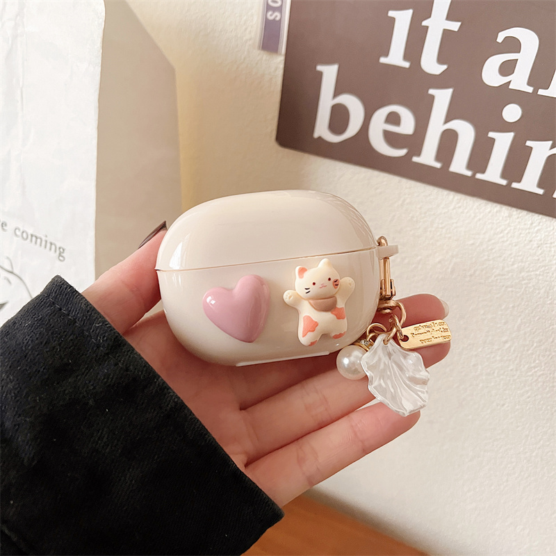 红米卡通创意奶油白猫咪软耳机套