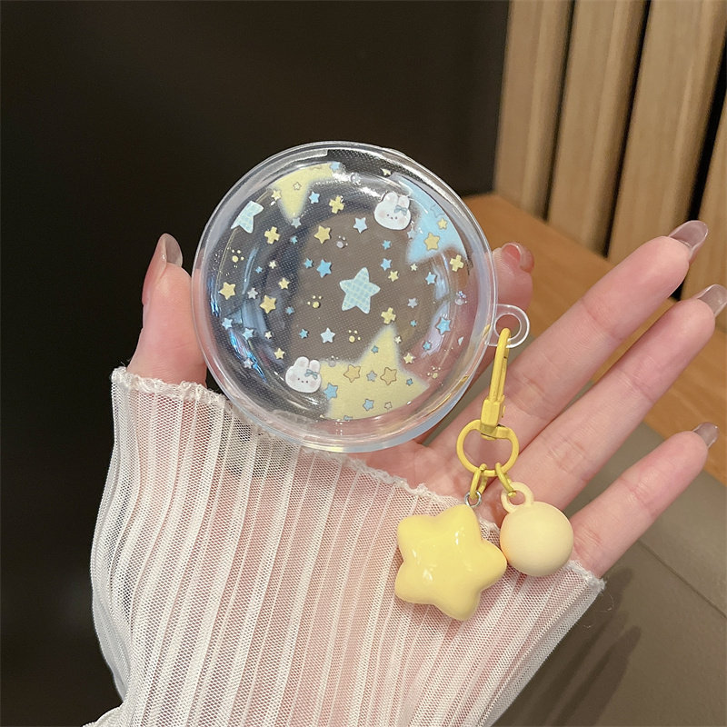 小清新泼墨椰子花朵星兔子耳机套