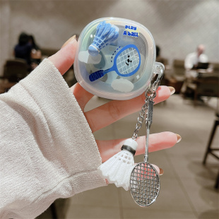 小清新渲染立体羽毛球花朵星星适用倍思WM02+耳机套倍思wm01蓝牙保护壳格纹小鱼萌系透明壳卡通少女兔子软壳