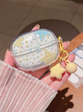 小清新渲染羽毛球花朵星星适用红米buds8pro耳机套红米7S/6PRO透明活力版青春air4SE格纹小鱼萌系保护壳少女