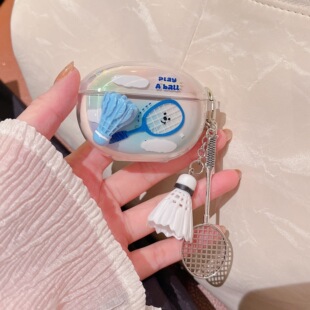 小清新渲染立体羽毛球花朵星星适用索尼SL6蓝牙耳机套索尼sl6pro保护壳格纹小鱼萌系透明壳卡通少女兔子软壳