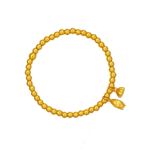 古法黄金两世欢纯金手链999足金莲蓬莲花转运珠传承金珠手串女款