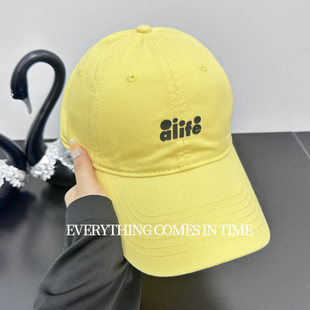 柠檬黄色棒球帽大头围宽帽檐大脸棒球帽大码加大加深顶鸭舌帽子女