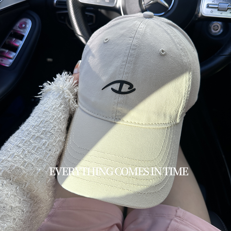 米白色大头围加深棒球帽女潮牌菱形脸鸭舌帽街头宽帽檐帽子简约男