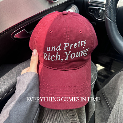 酒红色大头围棒球帽女2025新款