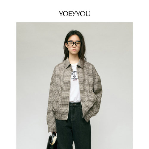 格纹翻领夹克小众设计师品牌