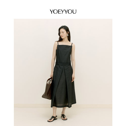 细吊带宽松A摆连衣裙设计师品牌