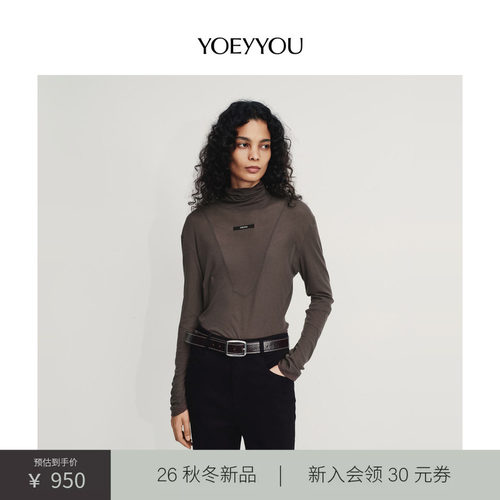 小众设计师品牌徽标高领长袖T