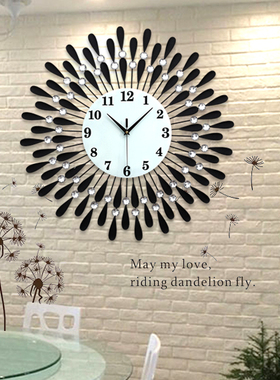 北欧电子壁钟客厅装饰挂钟静音表个性创意时钟家用钟表欧式石英钟