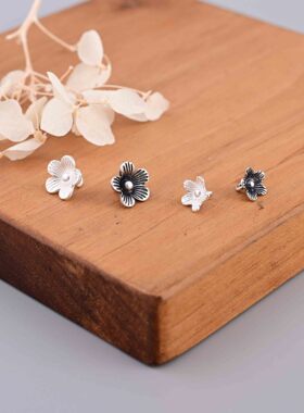 S925纯银五瓣花手工挂件
