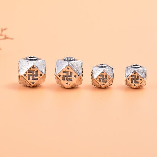 S925纯银卐万字号方形隔珠
