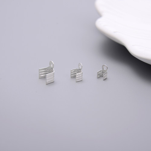 S925纯银皮绳夹扣手工配件