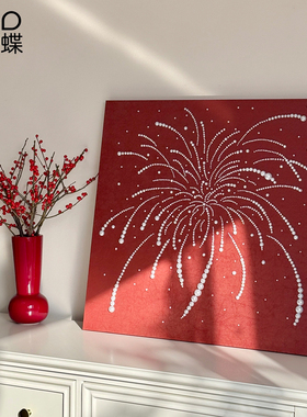 法式中古风新年焰火装饰画摆件