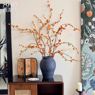 新中式仿真南蛇藤客厅书房玄关装饰品假花束家居插花艺中古风摆件