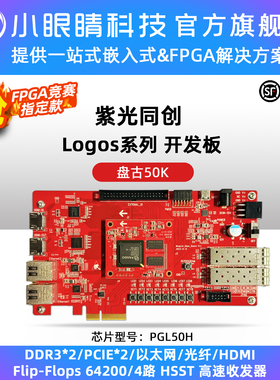 小眼睛半导体国产FPGA 紫光FPGA开发板 盘古50K Logos系列 PGL50H