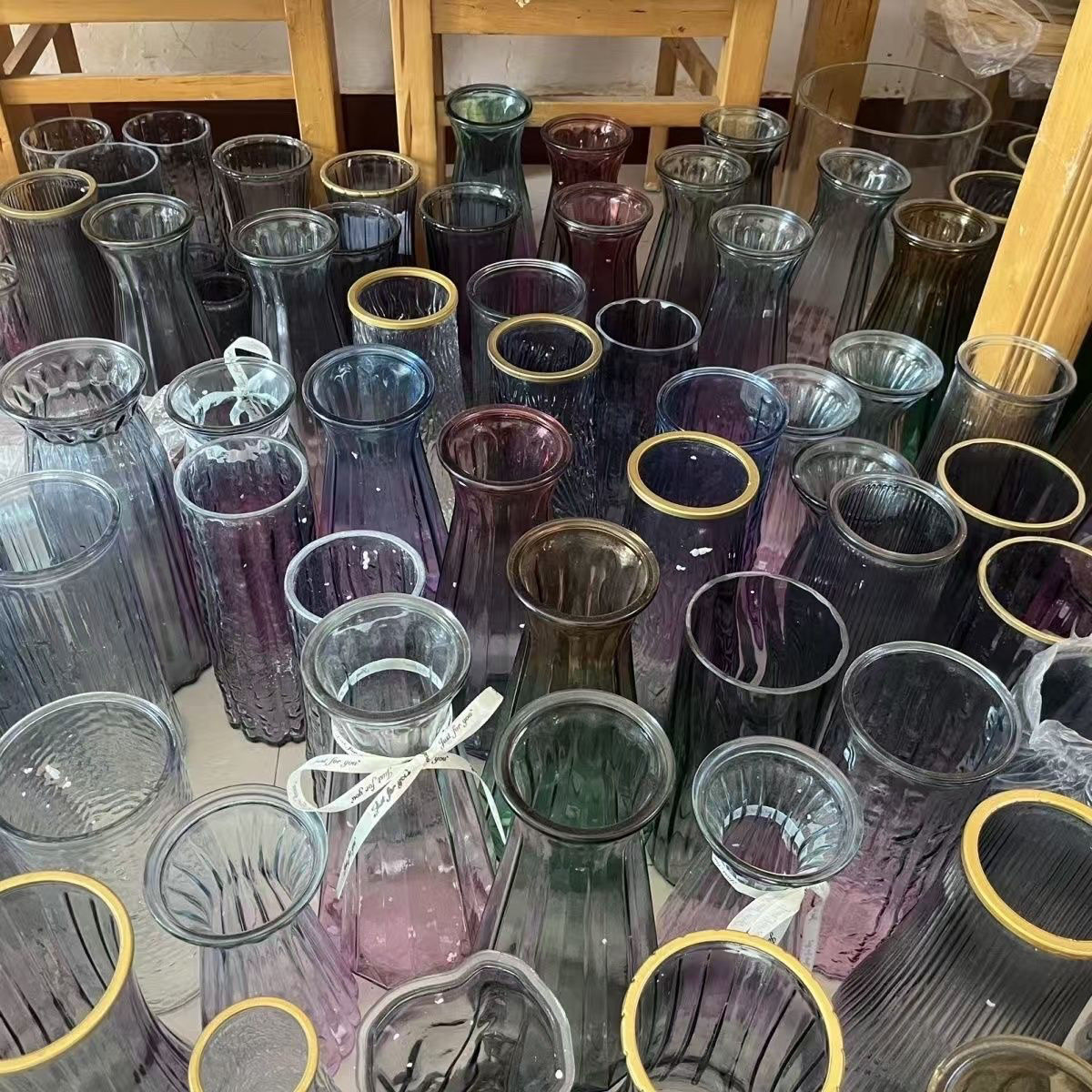清理库存款式随机价格冰点水培透明彩色玻璃花瓶水养鲜花插花摆件