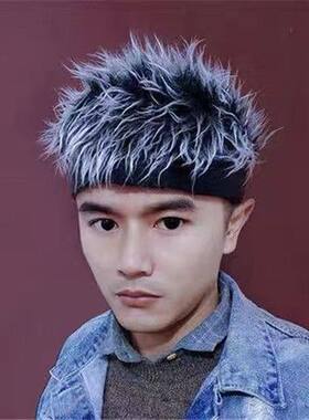 假发帽子男一体时尚夏天戴的短发全头套男式街头嘻哈男士头顶流氓