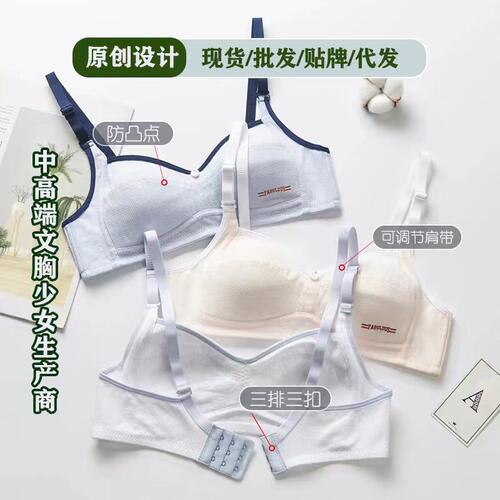 纯棉内衣女学生初中生夏季超薄款发育期高中生少女文胸小胸二阶段