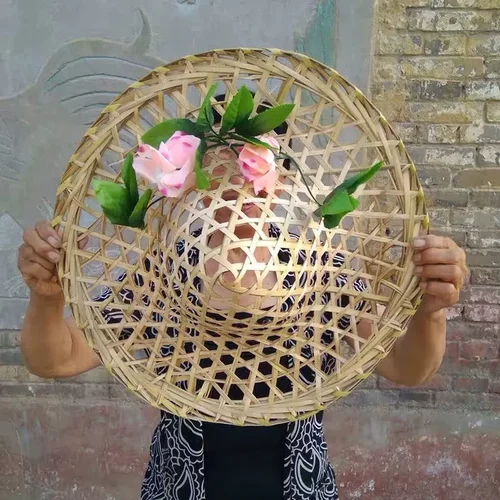 国庆节表演出斗笠我家住在桃花山红山果舞蹈帽子竹编帽子小荷风采