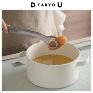 家事问屋不锈钢食物夹油炸烧烤夹长柄夹子家用炸鸡夹捞面焯菜夹具