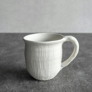 TAMAKI日本制啤酒杯粗陶马克杯家用高颜值侘寂风小众设计感杯子